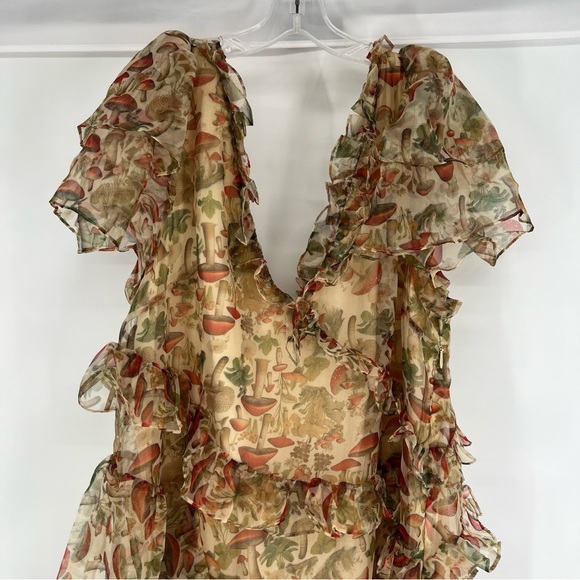 Selkie The Elfin Eat Me Mushroom Ruffled Sleeveless Formal Maxi Dress Gown 3X - Picture 3 of 10